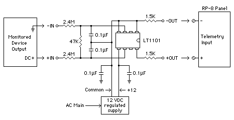 DC isolation amplifer schematic